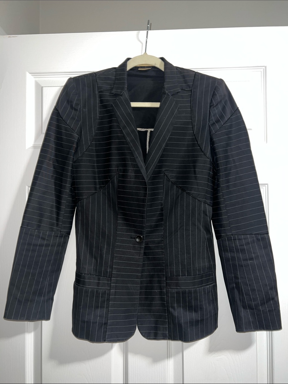 Stella McCartney Black Pinstripe Women's Blazer Button Tailored Jacket